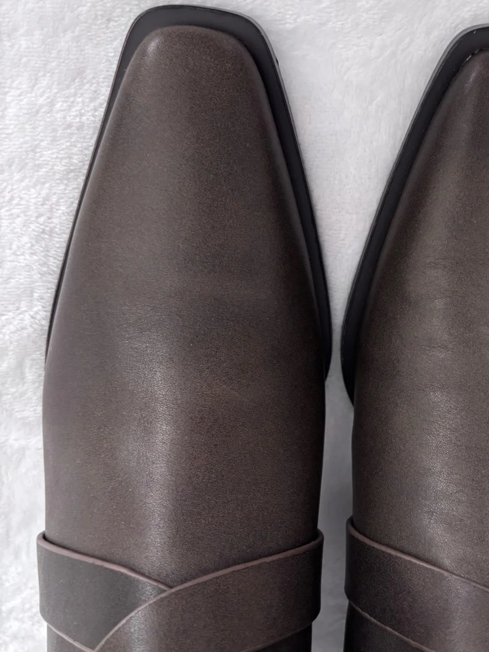 REBECCA MINKOFF Brown Bowery Buckle Ankle Square Pointy Toe Bootie--NEW--7.5
